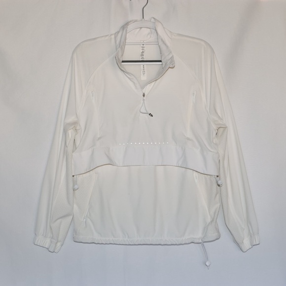 Lululemon Stretch Ripstop 1/2 Zip Pullover Windbreaker White Size 4 - Picture 6 of 13
